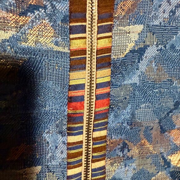 Vintage Canvasbacks Abstract Geometric Print Full Zip Jacket Womens SZ XL Blue - Picture 4 of 9